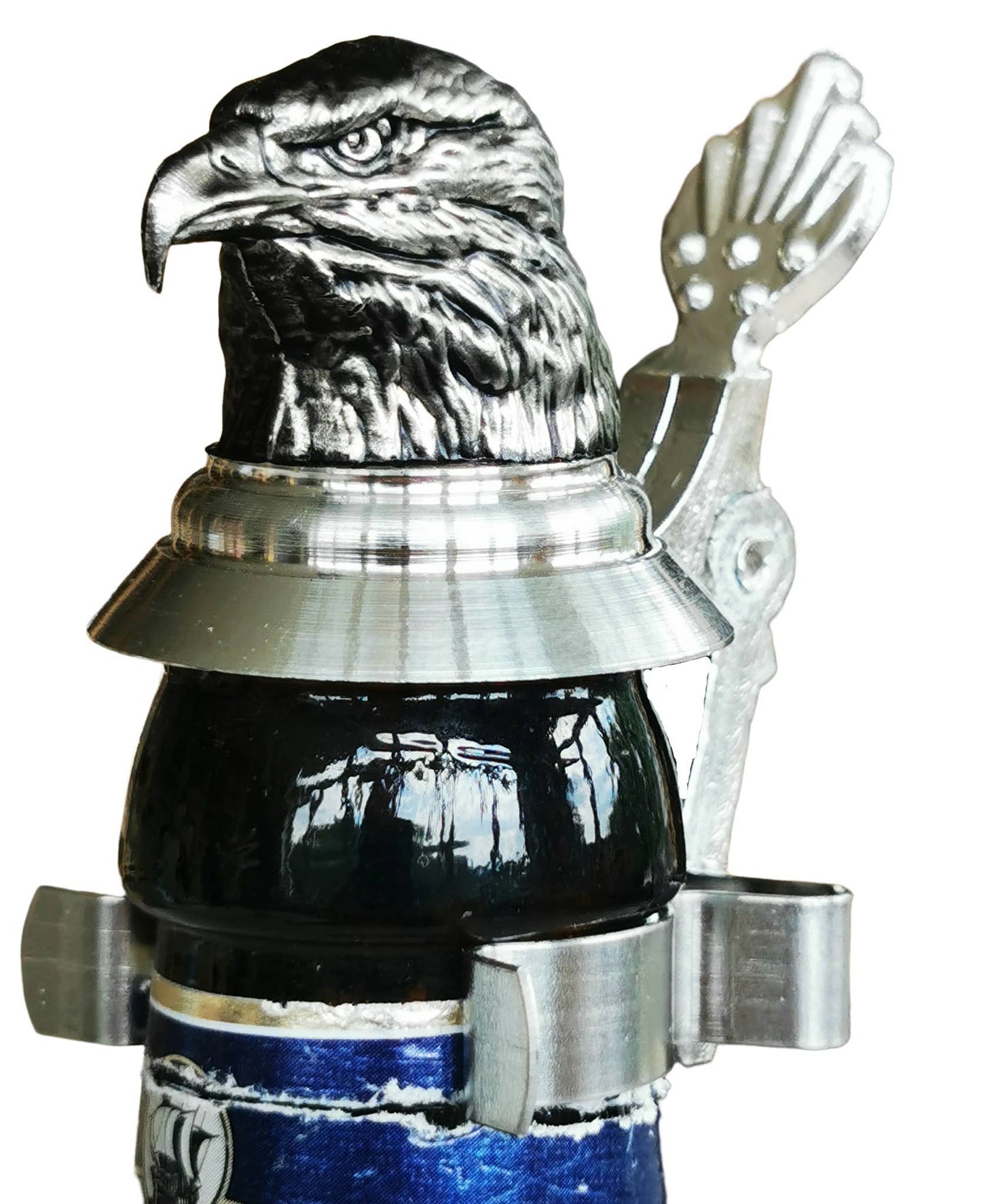 Bald Eagle Head Beer Bottle Topper German Pewter Lid